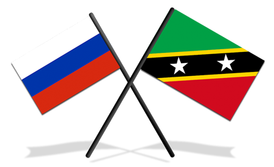 Russia and St Kitts flag