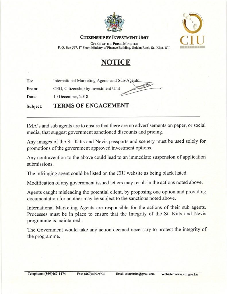 CIU Notice for CBI agents